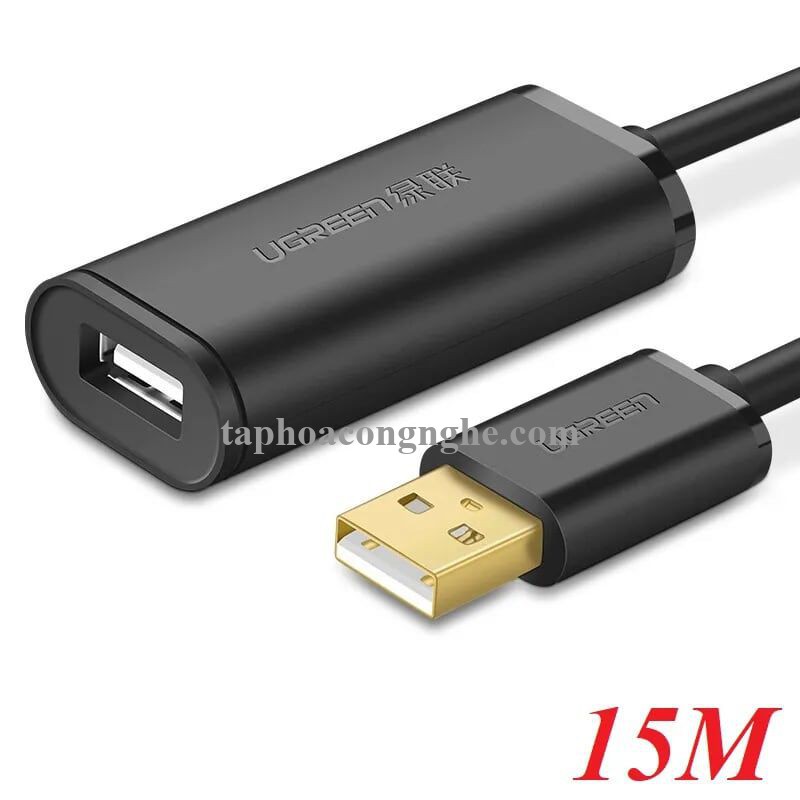 Ugreen 10323 15M màu Đen Cáp tín hiệu nối dài USB 2.0 có chip khuếch đại cao cấp US121 30010323